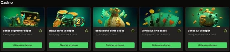 Holyluck Casino bonus bienvenue